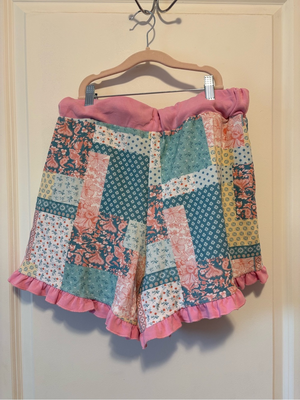 Patchwork Pink Ruffle Pajama Set - Picture 5 of 7